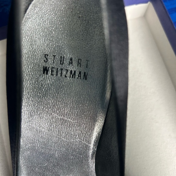 Stuart Weitzman, black satin sandals 7 - Picture 4 of 5